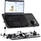 Cuscino da marito - Tavolino da letto in legno piccolo - Adatto a laptop fino a 17 pollici - con doppio cuscino, fessura multifunzione per tablet