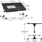 Cuscino da marito - Tavolino da letto in legno piccolo - Adatto a laptop fino a 17 pollici - con doppio cuscino, fessura multifunzione per tablet