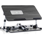 Cuscino da marito - Tavolino da letto in legno piccolo - Adatto a laptop fino a 17 pollici - con doppio cuscino, fessura multifunzione per tablet