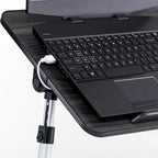 Cuscino da marito - Tavolino da letto in legno piccolo - Adatto a laptop fino a 17 pollici - con doppio cuscino, fessura multifunzione per tablet