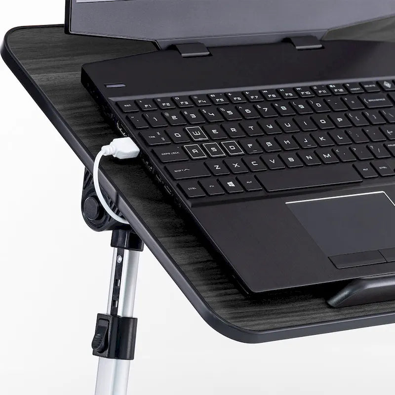 Cuscino da marito - Tavolino da letto in legno piccolo - Adatto a laptop fino a 17 pollici - con doppio cuscino, fessura multifunzione per tablet
