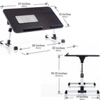 Cuscino da marito - Tavolino da letto in legno piccolo - Adatto a laptop fino a 17 pollici - con doppio cuscino, fessura multifunzione per tablet