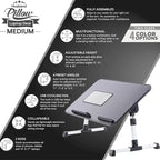 Cuscino da marito - Tavolino da letto in legno piccolo - Adatto a laptop fino a 17 pollici - con doppio cuscino, fessura multifunzione per tablet