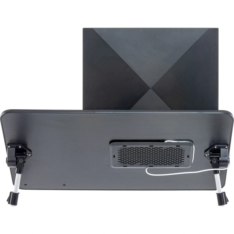 Cuscino da marito - Tavolino da letto in legno piccolo - Adatto a laptop fino a 17 pollici - con doppio cuscino, fessura multifunzione per tablet