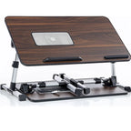Cuscino da marito - Tavolino da letto in legno piccolo - Adatto a laptop fino a 17 pollici - con doppio cuscino, fessura multifunzione per tablet