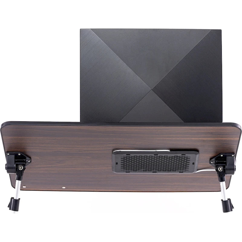 Cuscino da marito - Tavolino da letto in legno piccolo - Adatto a laptop fino a 17 pollici - con doppio cuscino, fessura multifunzione per tablet