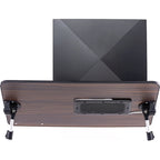 Cuscino da marito - Tavolino da letto in legno piccolo - Adatto a laptop fino a 17 pollici - con doppio cuscino, fessura multifunzione per tablet