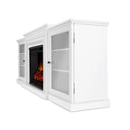 Mobile TV con caminetto elettrico da 72" in bianco, 4780 BTU, telecomando, fiamma LED, riscalda 1000 piedi quadrati, 72"L x 30"H