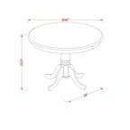 Set tavolo da pranzo rotondo, legno di mogano, sedie Parson in lino color crema, mobili per sala da pranzo e cucina