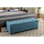 Panca pouf contenitore apribile con bottoni, seduta in schiuma, capacità 136 kg, larghezza 129,5 cm, vari colori