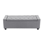 Panca pouf contenitore apribile con bottoni, seduta in schiuma, capacità 136 kg, larghezza 129,5 cm, vari colori