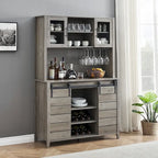 Mobile da Cucina a Buffet per Vino in Stile Rustico con Portabottiglie - 15.7P x 47.2L x 69.6A