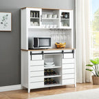 Mobile da Cucina a Buffet per Vino in Stile Rustico con Portabottiglie - 15.7P x 47.2L x 69.6A