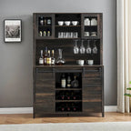 Mobile da Cucina a Buffet per Vino in Stile Rustico con Portabottiglie - 15.7P x 47.2L x 69.6A