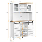 Mobile da Cucina a Buffet per Vino in Stile Rustico con Portabottiglie - 15.7P x 47.2L x 69.6A