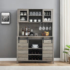 Mobile da Cucina a Buffet per Vino in Stile Rustico con Portabottiglie - 15.7P x 47.2L x 69.6A