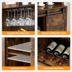 Mobile da Cucina a Buffet per Vino in Stile Rustico con Portabottiglie - 15.7P x 47.2L x 69.6A