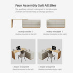 Scrivania angolare bianca da 55,2 pollici con 6 cassetti contenitore