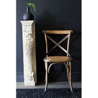 Set di 2 sedie da pranzo in legno stile antico rustico, schienale a croce, rattan con schienale a X, scuro, per camera da letto, ristoranti, hotel