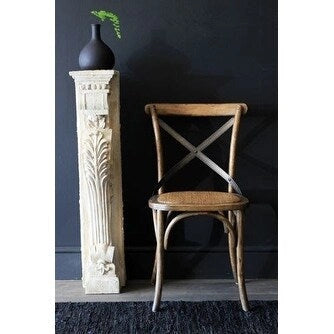 Set di 2 sedie da pranzo in legno stile antico rustico, schienale a croce, rattan con schienale a X, scuro, per camera da letto, ristoranti, hotel