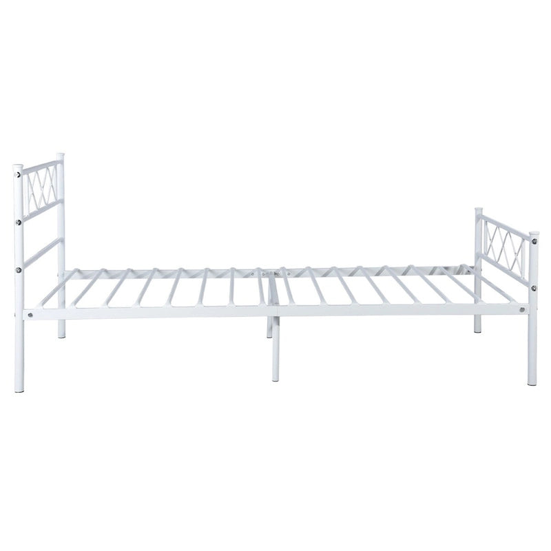 Base Letto in Metallo Facile da Montare con Testiera, Contenitore Sottoletto, Disponibile in Diversi Colori.