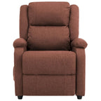 Poltrona reclinabile massaggiante in tessuto marrone, 71x92x96cm, poltrona relax