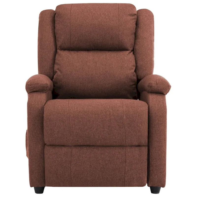 Poltrona reclinabile massaggiante in tessuto marrone, 71x92x96cm, poltrona relax