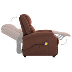 Poltrona reclinabile massaggiante in tessuto marrone, 71x92x96cm, poltrona relax