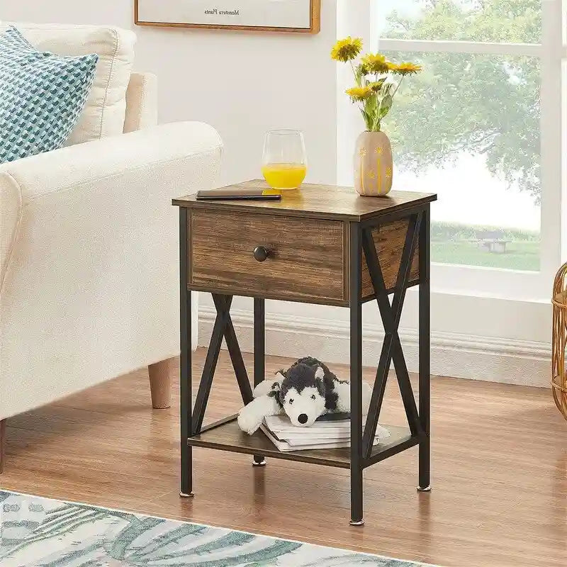 Tavolo consolle in legno 30"x15"x31", tavolo da divano per ingresso con ripiano