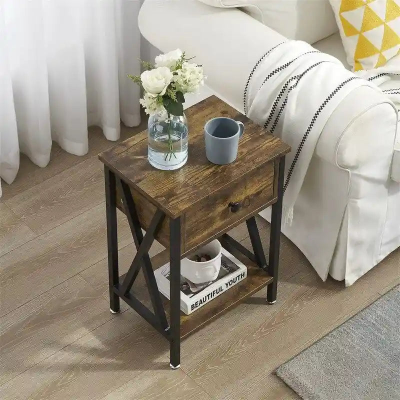 Tavolo consolle in legno 30"x15"x31", tavolo da divano per ingresso con ripiano