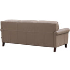 Divano e poltrona in pelle pieno fiore, cuscini con molle insacchettate, imbottitura in piuma, struttura in legno essiccato in forno, 213 cm larghezza
