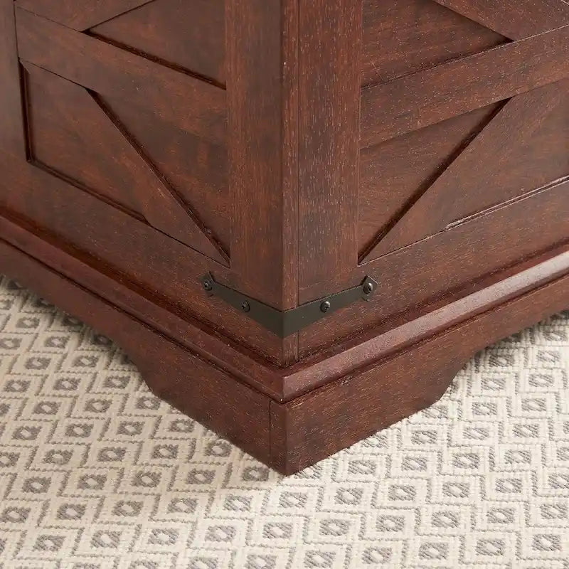 Tavolino da caffè sollevabile da cascina, tavolino quadrato in legno con vano contenitore nascosto, mobile da salotto