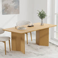 Tavolo da Pranzo Moderno 170 cm, Piano in Rovere, Base a Doppio Piedistallo, 6 Posti, Stile Contemporaneo