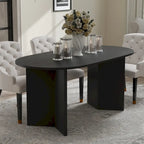 Tavolo da Pranzo Moderno 170 cm, Piano in Rovere, Base a Doppio Piedistallo, 6 Posti, Stile Contemporaneo