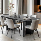 Tavolo da Pranzo Moderno 170 cm, Piano in Rovere, Base a Doppio Piedistallo, 6 Posti, Stile Contemporaneo