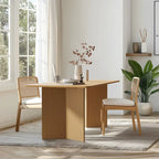 Tavolo da Pranzo Moderno 170 cm, Piano in Rovere, Base a Doppio Piedistallo, 6 Posti, Stile Contemporaneo