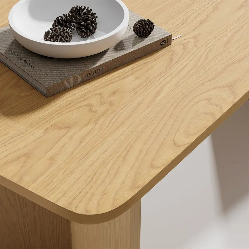 Tavolo da Pranzo Moderno 170 cm, Piano in Rovere, Base a Doppio Piedistallo, 6 Posti, Stile Contemporaneo
