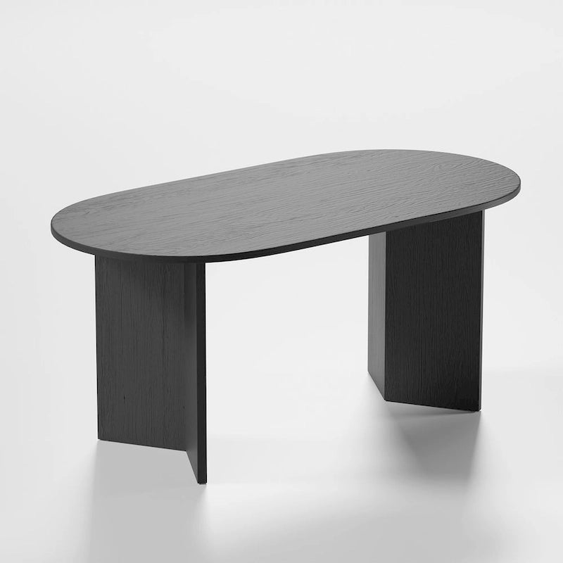 Tavolo da Pranzo Moderno 170 cm, Piano in Rovere, Base a Doppio Piedistallo, 6 Posti, Stile Contemporaneo