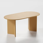 Tavolo da Pranzo Moderno 170 cm, Piano in Rovere, Base a Doppio Piedistallo, 6 Posti, Stile Contemporaneo
