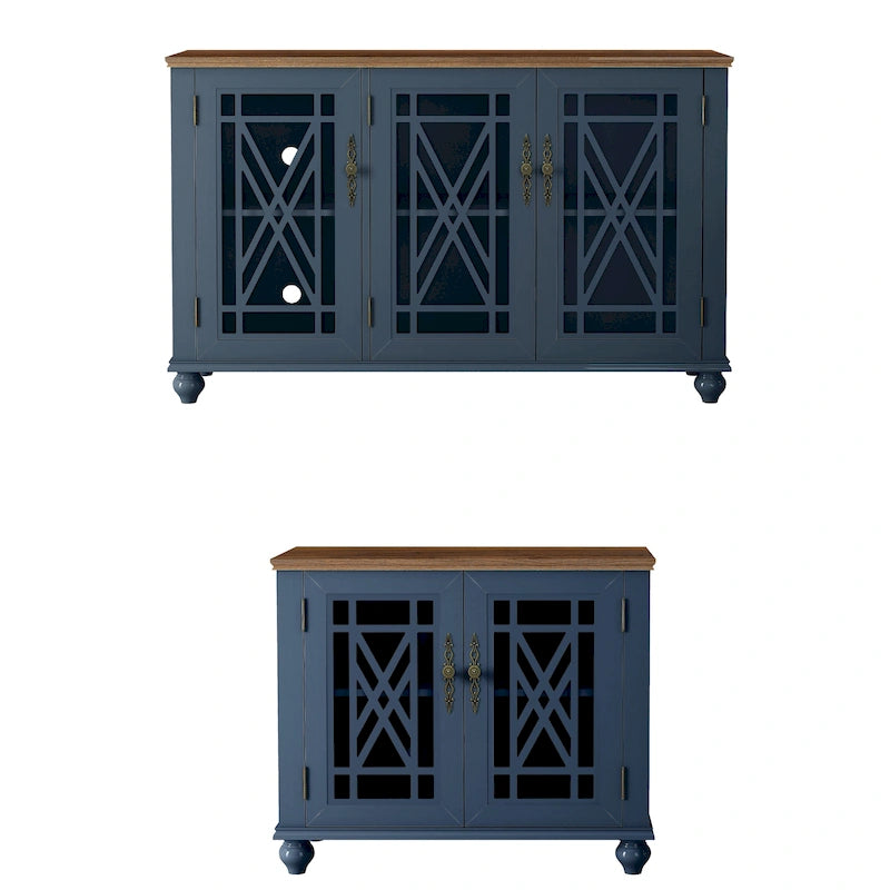 Set buffet credenza contenitore floreale da 2 pezzi - Larghezza 55 e 38 pollici