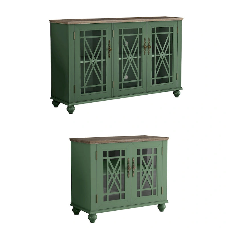 Set buffet credenza contenitore floreale da 2 pezzi - Larghezza 55 e 38 pollici