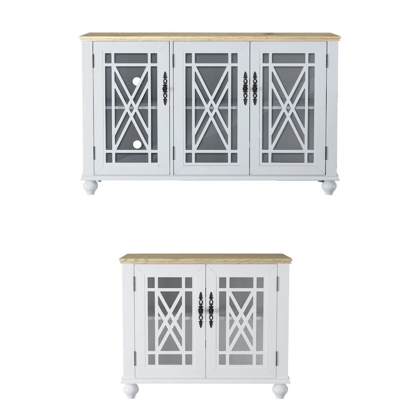 Set buffet credenza contenitore floreale da 2 pezzi - Larghezza 55 e 38 pollici