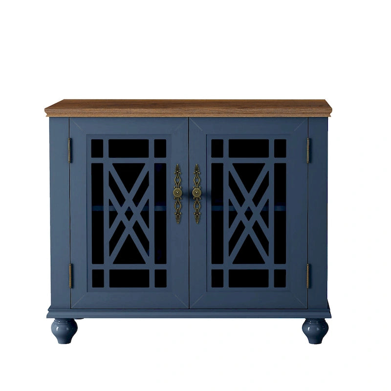 Set buffet credenza contenitore floreale da 2 pezzi - Larghezza 55 e 38 pollici