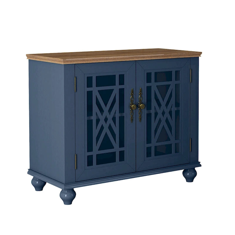 Set buffet credenza contenitore floreale da 2 pezzi - Larghezza 55 e 38 pollici