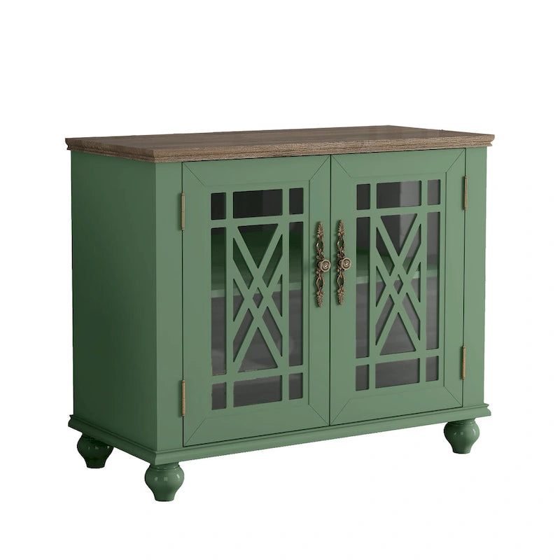 Set buffet credenza contenitore floreale da 2 pezzi - Larghezza 55 e 38 pollici