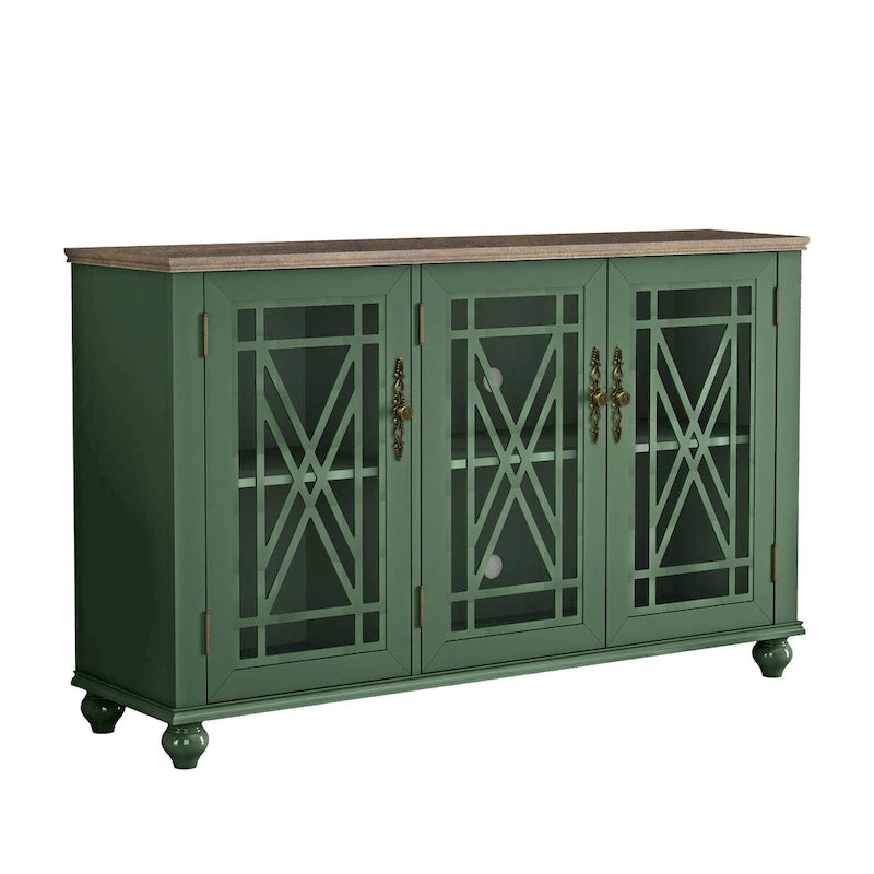 Set buffet credenza contenitore floreale da 2 pezzi - Larghezza 55 e 38 pollici