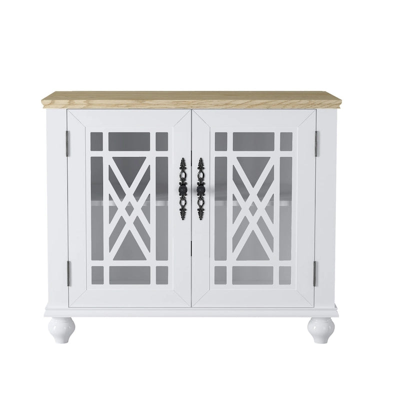 Set buffet credenza contenitore floreale da 2 pezzi - Larghezza 55 e 38 pollici