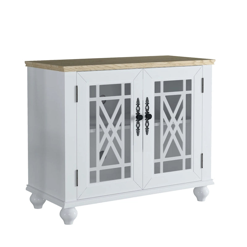 Set buffet credenza contenitore floreale da 2 pezzi - Larghezza 55 e 38 pollici