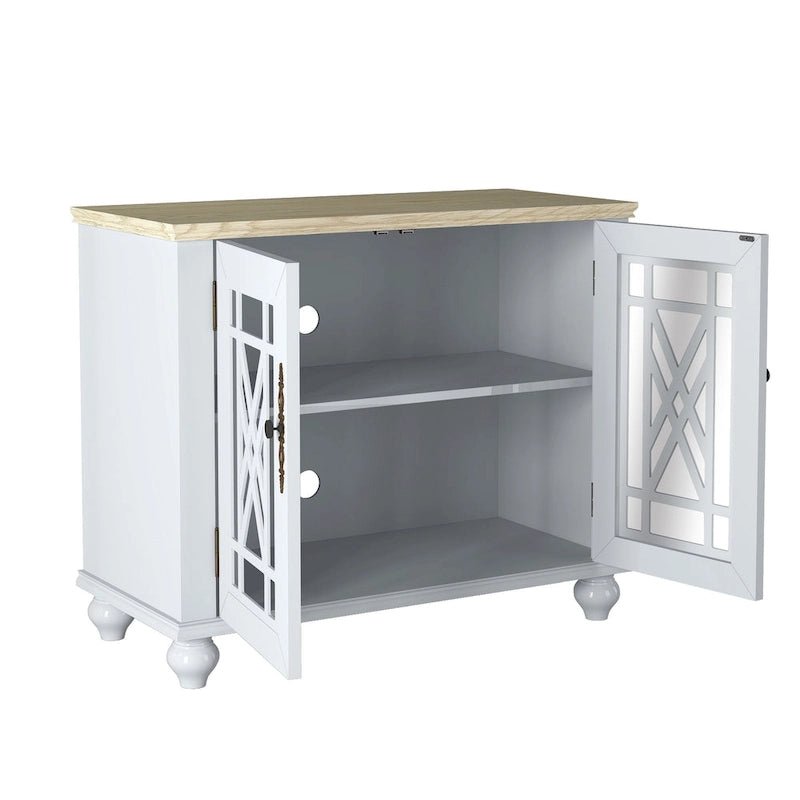 Set buffet credenza contenitore floreale da 2 pezzi - Larghezza 55 e 38 pollici
