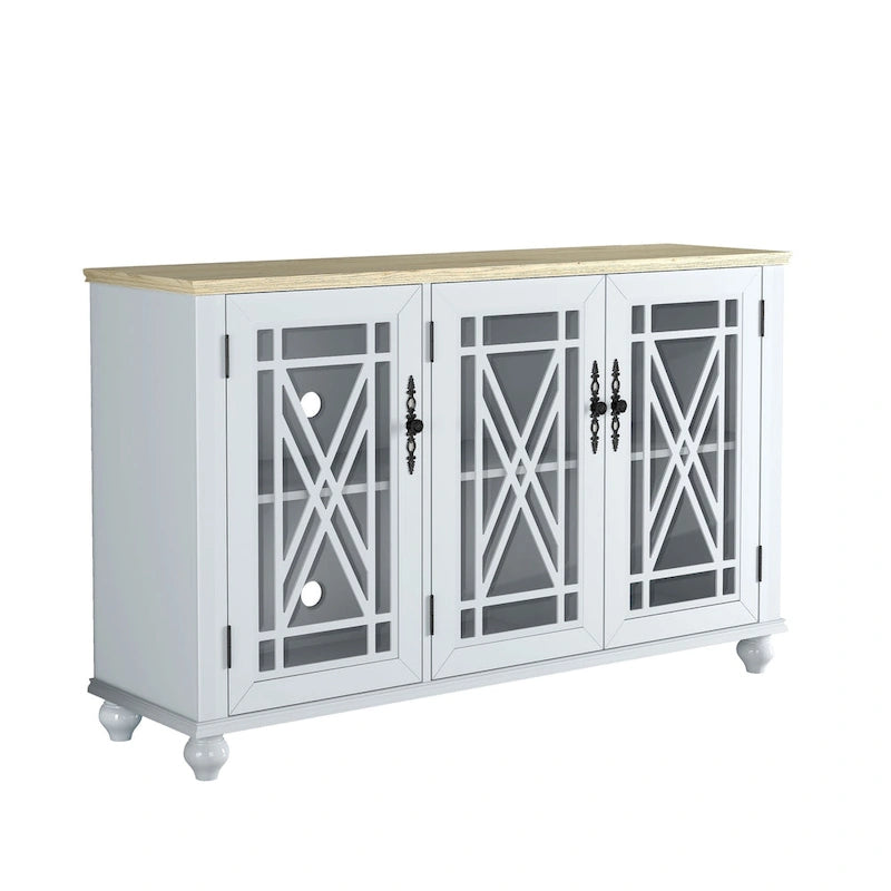 Set buffet credenza contenitore floreale da 2 pezzi - Larghezza 55 e 38 pollici